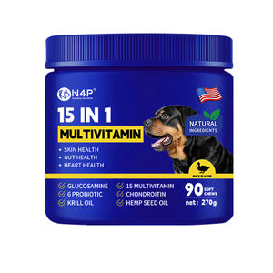 OEM 15-in-1 multivitaminico morbido mastica per cani cibo per animali domestici erbe probiotici integratore masticabile per la salute della pelle di intestino cura del cuore - Product Image 1