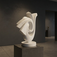 Statue Moderne en Marbre, Art Abstrait Fait Main par Hayat Group pour Hôtel, Jardin Intérieur, Villa