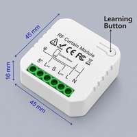 Interrupteur intelligent sans fil à commande radio, alimenté par batterie, 16A AC110-250V, matériau ABS, portée de 30-100m pour volets roulants et rideaux électriques