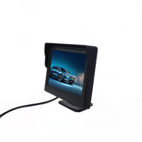 Monitor de Coche DC9V-36V, Pantalla HD de Marcha Atrás, Pantalla LCD TFT de 4,3 Pulgadas, Relación de Aspecto 16:9, Pantalla a Color, 2 Entradas de Video, Monitor de Escritorio