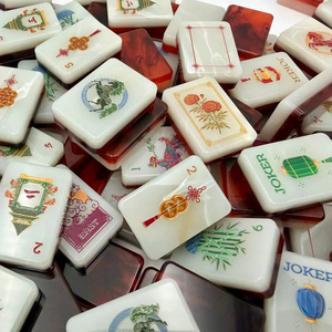 Juego de Mahjong de Acrílico Grabado con Diseño de Fuego Rojo, Lujoso y Moderno, Novedad 2026, en Oferta, Regalo para Casino y Juegos de Azar - Product Image 4