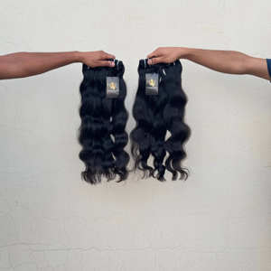 Vente en gros de tissage de cheveux bouclés à vagues profondes cambodgiens cheveux humains bruts du temple indien styles ondulés droits fournis - Product Image 1