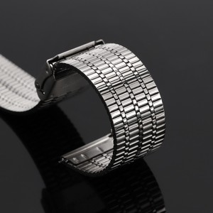 Bracelet de montre en acier inoxydable à écailles de poisson 20mm 22mm, attache rapide, fermoir double poussoir, bracelet de remplacement, finition polie - Product Image 4