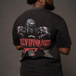 <span class=keywords><strong>T</strong></span>-<span class=keywords><strong>Shirt</strong></span> Oversize Vintage Lavata per Uomo e Donna, Stampa Fronte-Retro a Tema <span class=keywords><strong>Horror</strong></span>, Manica Corta, Streetwear Hip Hop Casual - Product Image 2