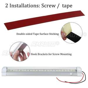 Barre lumineuse LED blanche pour l'intérieur de la voiture 12V 24V, lampe intérieure de voiture avec interrupteur marche/arrêt pour fourgonnette, camion, camping-car, bateau, caravane - Product Image 5