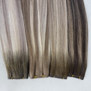 Extension di Capelli Umani Remy Europei 24 Pollici, Trama Genius Marrone 100 Grammi, Doppia Trama a Macchina - Product Image 1