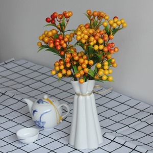 Bayas Artificiales de 8 Ramas, Frutos <span class=keywords><strong>Rojos</strong></span> de Poliéster, Arándanos, Cerezas, Decoraciones para Acción de Gracias, Año Nuevo, Navidad y Bodas - Product Image 5