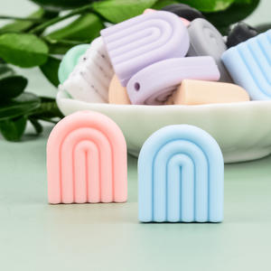 Nouvelle chaîne de sucette DIY, collier, sans BPA, perles en silicone arc-en-ciel à mâcher, 12 mm, certifiées par un tiers, accessoires pour bébé - Product Image 3