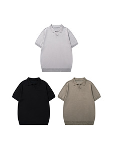 เสื้อโปโลแขนสั้นผ้าวูลสไตล์ Old Money รุ่นใหม่สำหรับฤดูร้อน สไตล์อเมริกันเรโทร เรียบง่าย คอปกแบบเสื้อยืด - Product Image 2