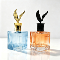 Botol Parfum Kosong Kaca Bening Mewah 100ml, Wadah Semprot Aroma, Tutup Elang, Lapisan Matte Frost, Sablon untuk Pria