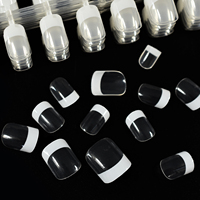 120pcs French Tip Press on Nails Short pré-conçu faux ongles en acrylique naturel Ensemble de faux ongles courts en acrylique