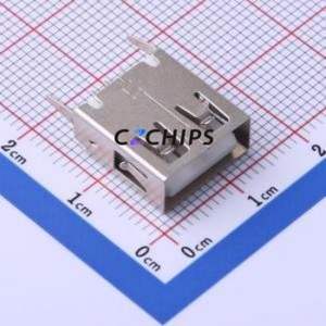 KH-AF180ZJ-13.7 USB Connector Through hole Component (THT) Connector Type-A USB 2.0 Female Through Hole - Product Image 1