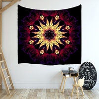 Tapisserie murale à motif décoratif abstrait, flamme, mandala, fleur, impression UV