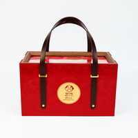 Boîte cadeau de boulangerie en carton biodégradable de qualité alimentaire supérieure, personnalisable avec logo, avec poignée en cuir pour gâteaux de lune - Vente en gros