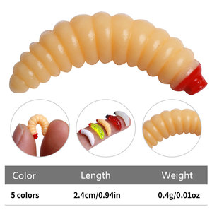 Bán Buôn So182 2.4Cm 0.4G 50 cái/túi Nhân Tạo Mềm Nhựa Mồi Sáng Sống Động Như Thật Bionic Bánh Mì Bug Worm Mồi Câu Cá - Product Image 3