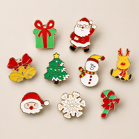 Épingles personnalisées en émail dur, badges métalliques de Noël, sapin, Père Noël, flocon de neige, cloche, renne, épingles de revers pour les fêtes de fin d'année, souvenirs de fête