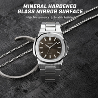 Montre à quartz pour homme VVS, boîtier en acier inoxydable de 40 mm, bracelet étanche 30 m, style business décontracté, date, lumineuse