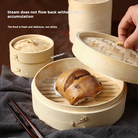 J1 Cuisine chinoise Riz Légumes Dim Sum Brioches Poulet Viande Fruits de mer Boulette Cuiseur vapeur Bambou Panier vapeur