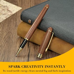 Juego de Bolígrafos de Lujo de Madera de Nogal en Elegante Caja de Regalo con Recambios Adicionales para Uso en Oficina y Escuela (Negro) - Product Image 6