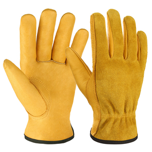 Guantes de Trabajo de Cuero para Hombre y Mujer, Guantes de Piel de Vaca con Puño Elástico, Guantes Cálidos de Invierno para Cortar Madera/Construcción - Product Image 1
