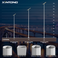 Poste de Acero Galvanizado XINTONG de 6m 8m 10m 12m, Poste de Luz de Calle Octagonal Cónico de Brazo Simple o Doble