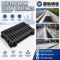 Grille de drainage en fonte ductile à charnières EN124 avec cadre, fabricant de couvercles de drainage routier robustes