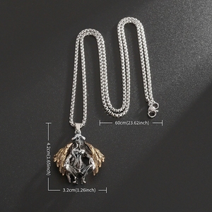2025 oro placcato <span class=keywords><strong>angelo</strong></span> <span class=keywords><strong>e</strong></span> diavolo doppio ciondolo collana per gli uomini - Product Image 3