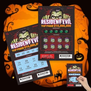 ซัพพลายเออร์บัตรขูดรางวัลสไตล์ซอมบี้ คุณภาพสูง พิมพ์ดิจิทัลเคลือบยูวี ออกแบบตามสั่ง - Product Image 4