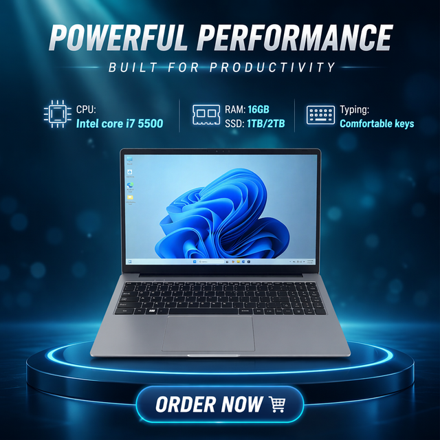 OEM 15.6 Inch Gaming Laptop with Intel Core I7-5500 RGB 16GB RAM 512GB SSD Windows 11 English Keyboard EU Plug-UK.US