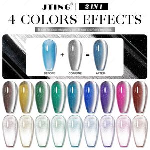 JTING Effet Unique 4 Couleurs Universel Argent Clair de Lune Vernis à Ongles Gel Magnétique Effet Œil de Chat Diamant Cristal - Product Image 3