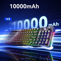 AULA F98Pro V3 Mechanical Keyboard Rotate Button RGB Backlight Screen Knob Tri-Modes Game E-sports Special Carved 99 Keycaps