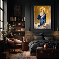 Tableaux muraux, peinture sur toile de la Vierge Marie, affiche de la Madone, image catholique pour la salle de l'église, décoration chrétienne