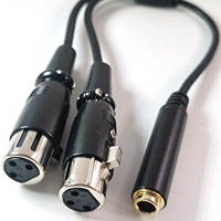 Cable Divisor en Y TRS Hembra de 6.35mm (1/4") a Doble XLR Hembra, Adaptador de Audio Estéreo de 1/4 de Pulgada a Doble XLR Mono para Mezclador y Altavoz