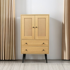 Buffet simple et écologique, armoire <span class=keywords><strong>de</strong></span> <span class=keywords><strong>rangement</strong></span> multifonctionnelle, double porte, 2 tiroirs, hauteur réglable, design moderne et minimaliste - Product Image 1