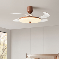 Ventilateur de plafond lumineux LED luxueux de 42 pouces, nouveau modèle 2026, lampes de plafond rondes avec télécommande, prix d'usine
