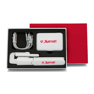 Custom 3-in-1 Mobile Phone Accessories Gift Set with 3000mAh Power Bank 3000mAh Charger Cable Selfie Stick Corporate Promotions