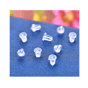 Espalda de pendientes de 5mm 5000 unids/bolsa accesorios de joyería de goma de silicona suave tapón de bala tuercas para prevenir alergias seguridad - Product Image 1