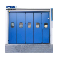Sistema de Puerta Plegable Industrial Automática de Acero con Panel Sándwich para Almacén, Aislante con Ventanas