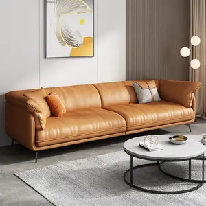 GENUINE LEATHER Hot Sale Living Room Sofa Set Furniture Popular Leather Sofa Set With Armrest