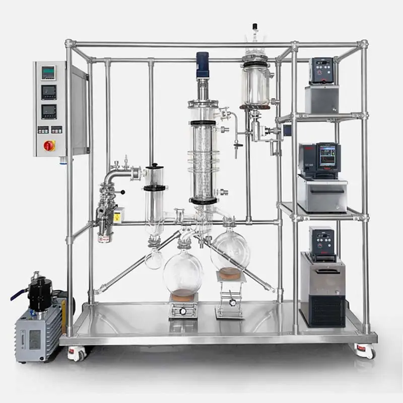 Fábrica Alta Eficiência Aço Inoxidável Caminho Curto Limpado Filme Molecular destilador máquina Unidade de Destilação Molecular equipamento