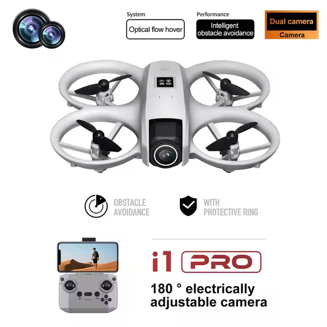 I1 Pro 4K Camera Drone HD FPV Quadcopter Obstacle Avoidance Mini Drone Optical Flow Headless Mode Remote Control Plastic