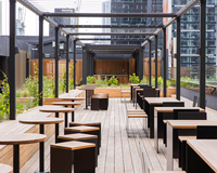 Chaises de restaurant circulaires personnalisées de luxe pour l'extérieur, tables et chaises de restaurant