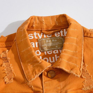 Gilet en jean Vintage pour hommes, <span class=keywords><strong>Orange</strong></span> <span class=keywords><strong>sans</strong></span> manches, vêtement en Denim, mode automne - Product Image 3