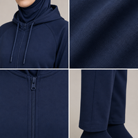 Ensemble de survêtement modeste à capuche et fermeture éclair pour femmes musulmanes, pantalon à manches longues, vêtements de sport modestes, vente en gros, sur commande 2026