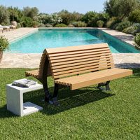Banc d'extérieur moderne en HDPE et métal, grande capacité, en forme de pingouin, pour patio, entrée de salle de sport, zones urbaines, assise double face, parc, hôtel