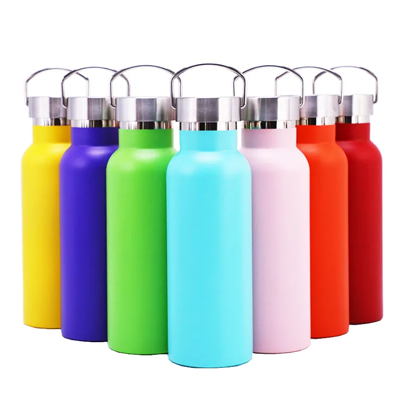 Customized 12/17/20/25/32oz Double Wall Stainless Steel Vacuum Flask Insulated Drink Bottle Thermos Sport Water Bottle With lid