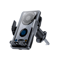 Nouveauté, design de haute qualité, chargeur de voiture sans fil 15W, support de téléphone portable avec boîtier en alliage d'aluminium