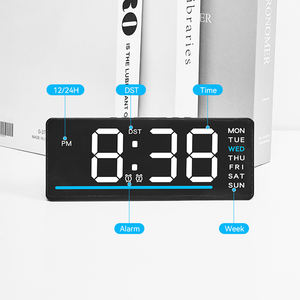 <span class=keywords><strong>Reloj</strong></span> Despertador Digital Minimalista OEM con Luz Decorativa Negra, Calendario, para Mesa de Noche, Estudio, Dormitorio Pequeño, con Pantalla LED Inteligente - Product Image 3
