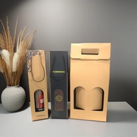 Boîte en papier pour sac à vin personnalisé Sac en papier pliable Boîte pour bouteille de vin d'expédition de boisson et de bière avec poignée Sac cadeau pour vin