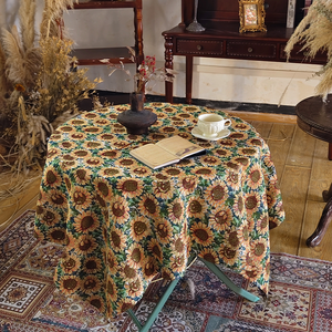 Nhà Máy bán hàng trực tiếp dầu hướng dương sơn trang trí Bìa Jacquard Khăn trải bàn trà bảng Bìa - Product Image 1